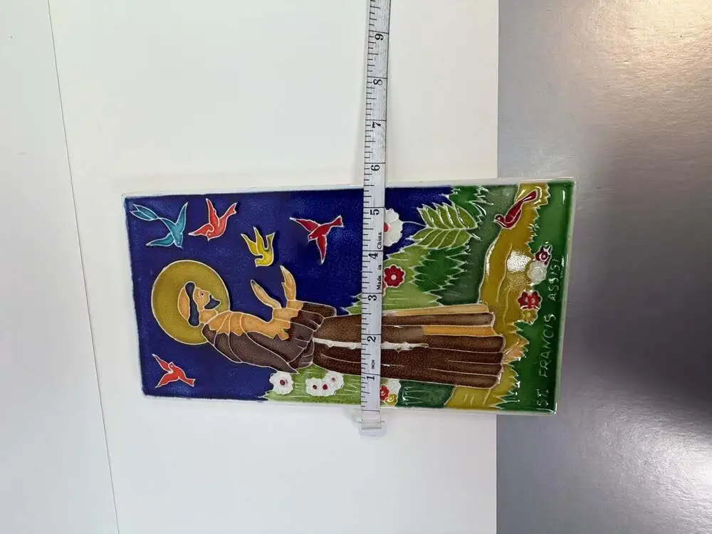 Creazioni Luciano Italian Hand Painted Ceramic Wall Tile - St. Francis of Assisi